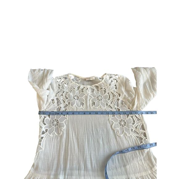 Sandro Paris Dress Basic White Floral Cutout Ethereal Elegance Angelcore Small - Picture 10 of 13